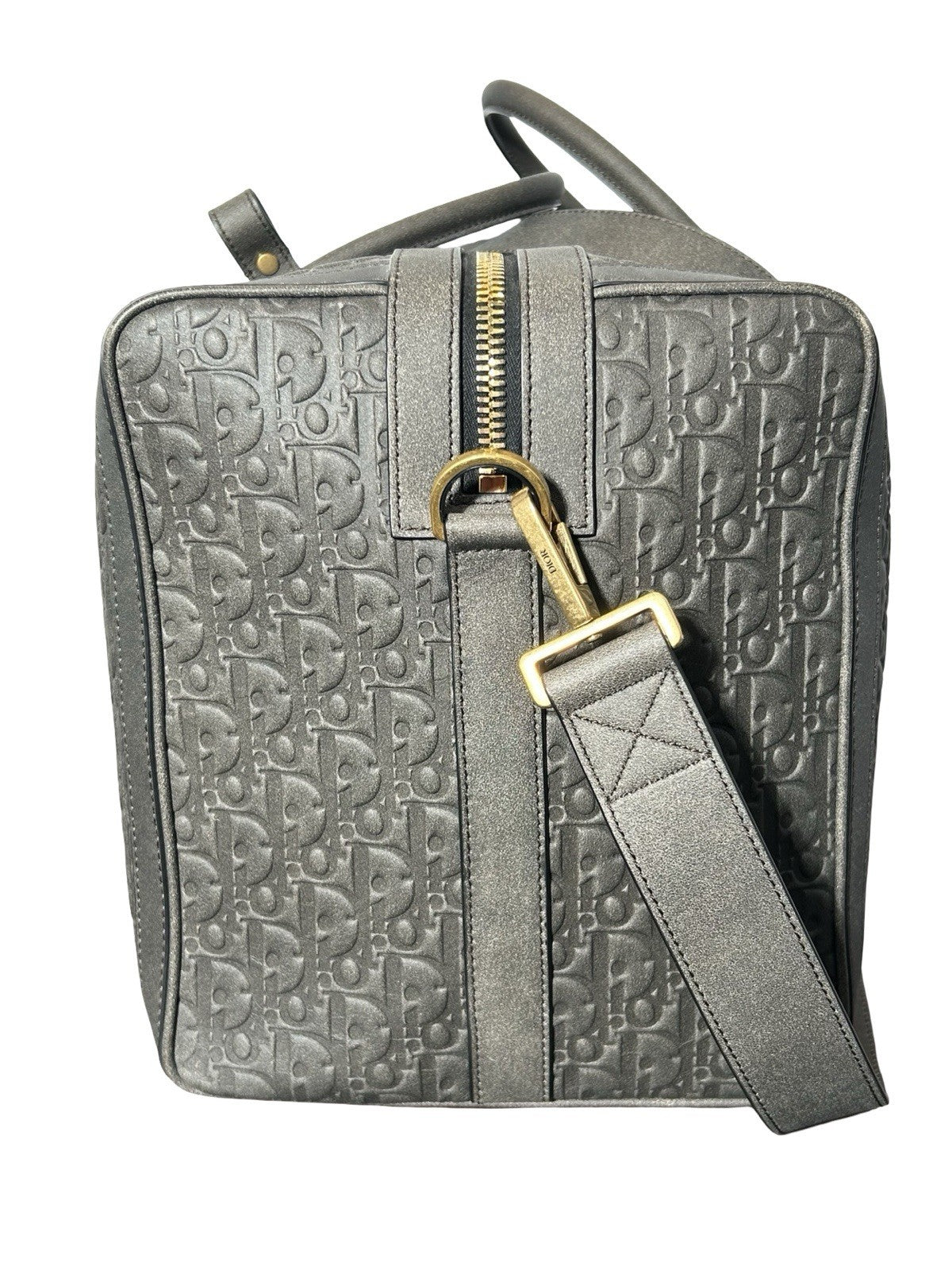 Dior X Denim Tears Lingot 50 Duffle Bag in Grey Monogrammed Canvas