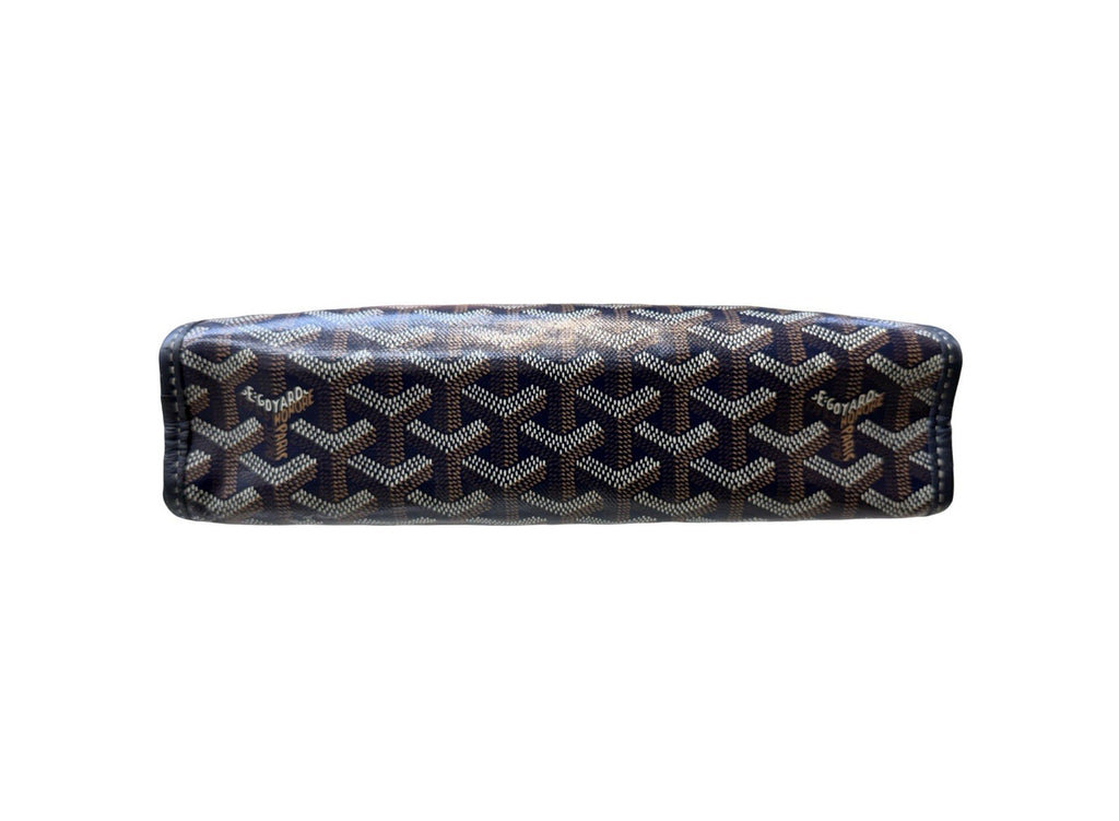 Goyard Goyardine Jouvence Toiletry Pouch Coated Canvas MM Dark Blue