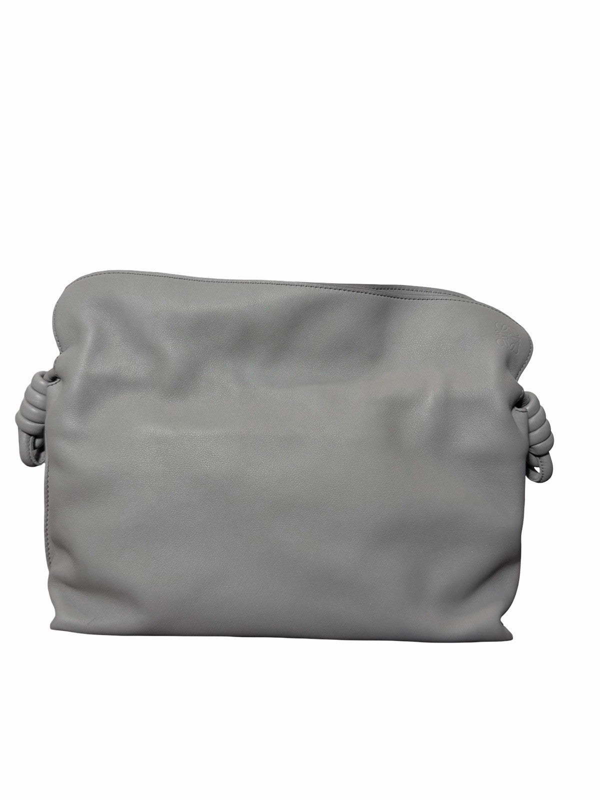 Loewe Leather Flamenco Knot Grey Shoulder Bag