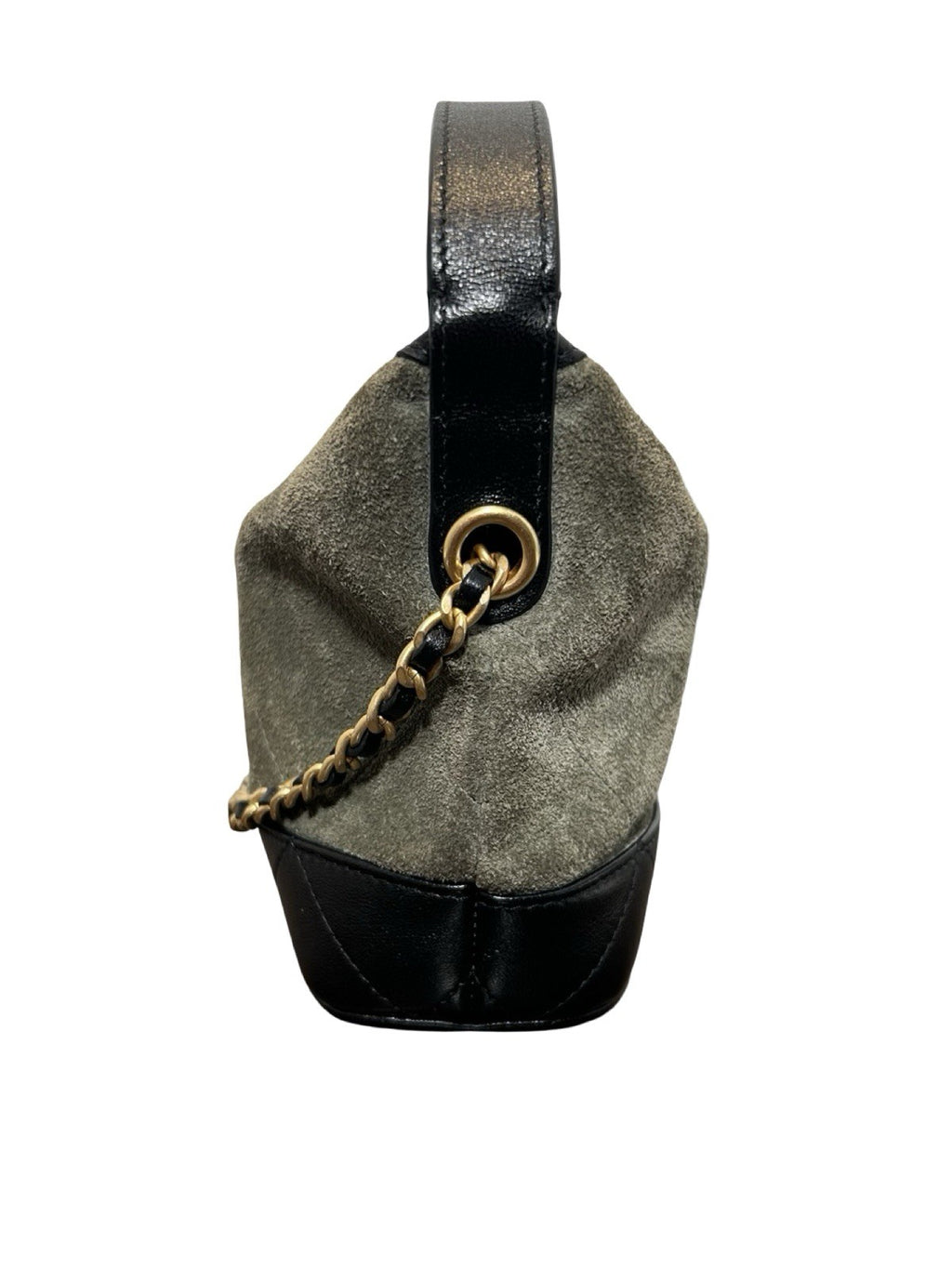 Chanel Quilted Coco Base Hobo Clutch Khaki Clutch Bag