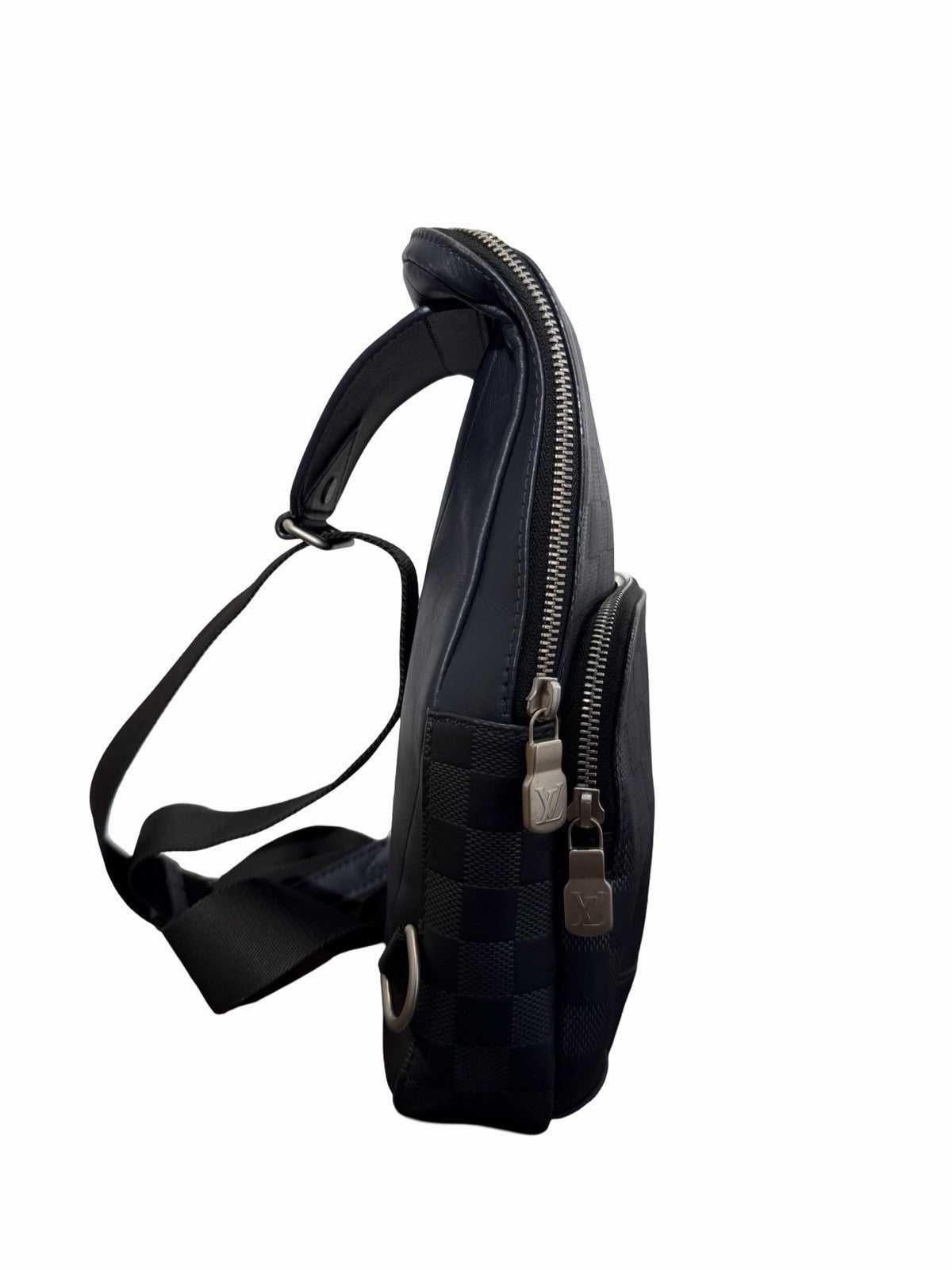 Louis Vuitton Avenue Sling Bag Damier Graphite Black/Gray Zip Adjustable Strap