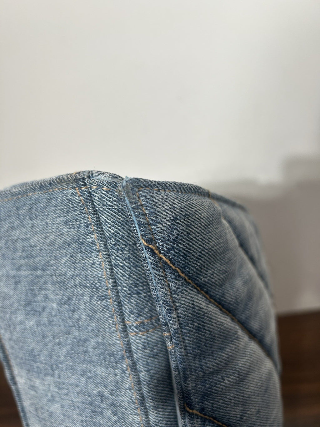 Balenciaga Denim Hourglass Medium Crush Chain Bag