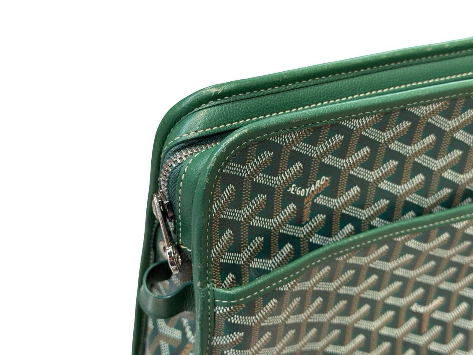 Goyard Goyardine Jouvence Toiletry Pouch Coated Canvas GM Green
