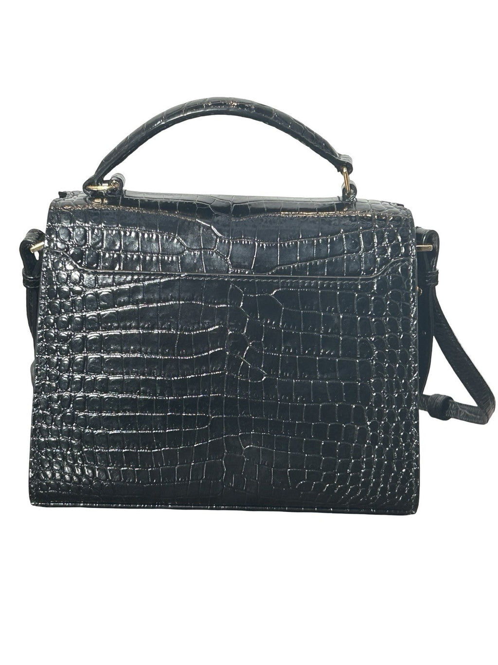 Saint Laurent YSL Cassandra Mini Top Handle Crocodile Leather Handbag
