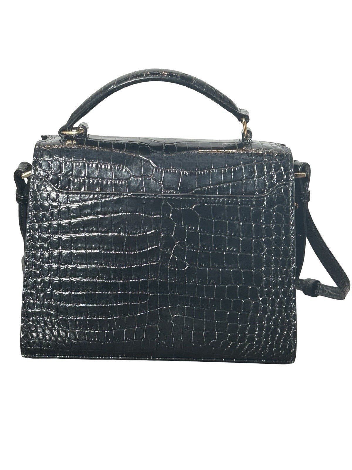 Saint Laurent YSL Cassandra Mini Top Handle Crocodile Leather Handbag