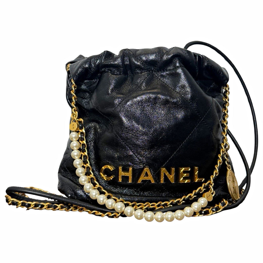 Chanel 22 Mini Hobo Pearls Shoulder Bag