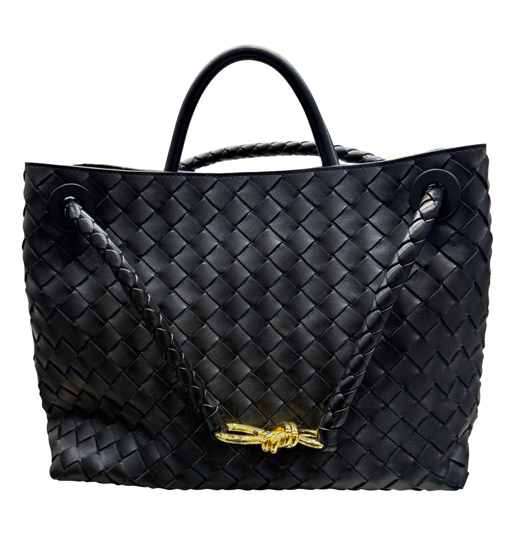 Bottega Veneta Black Intrecciato Andiamo Medium 
