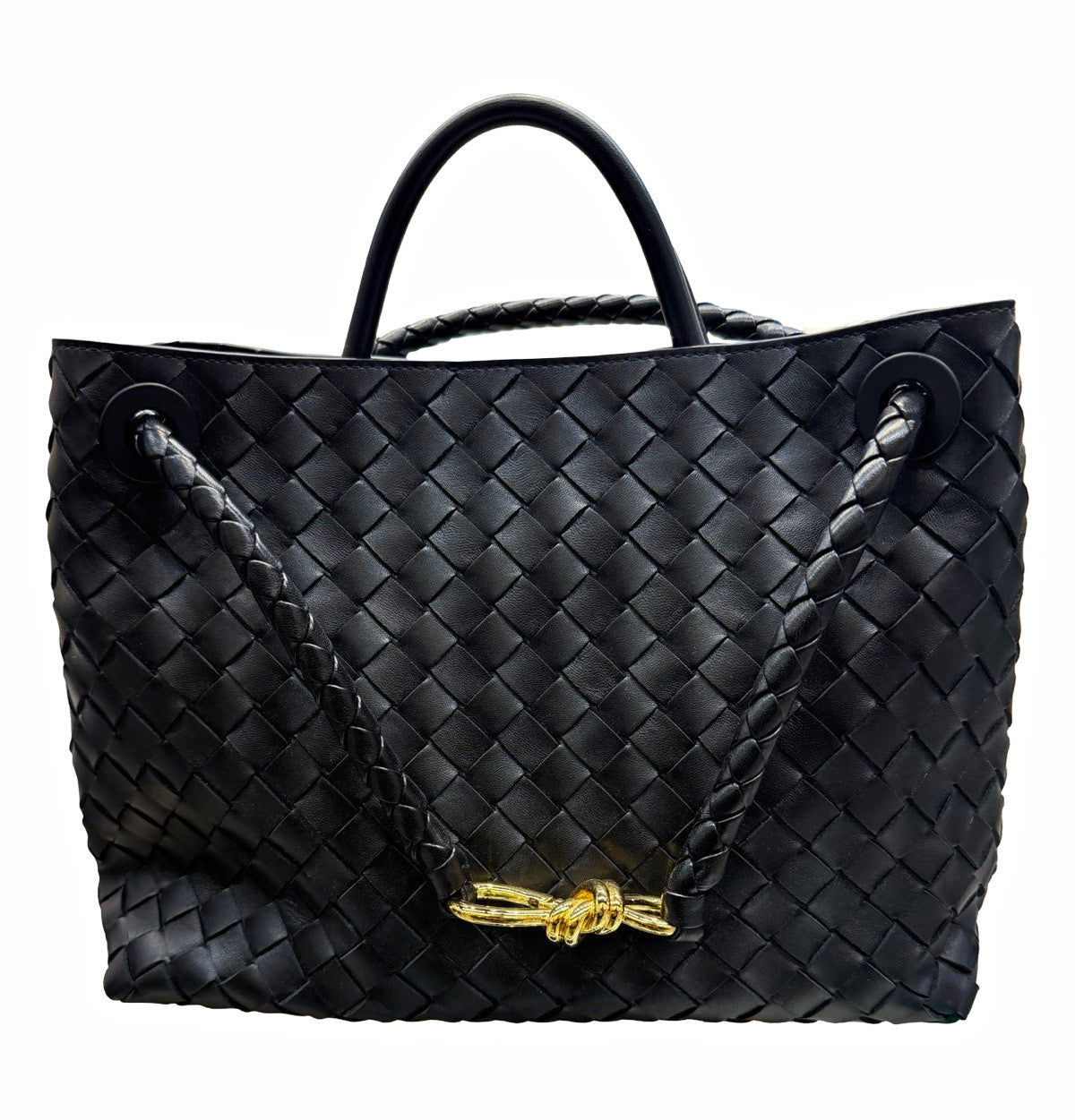 Bottega Veneta Black Intrecciato Andiamo Medium 