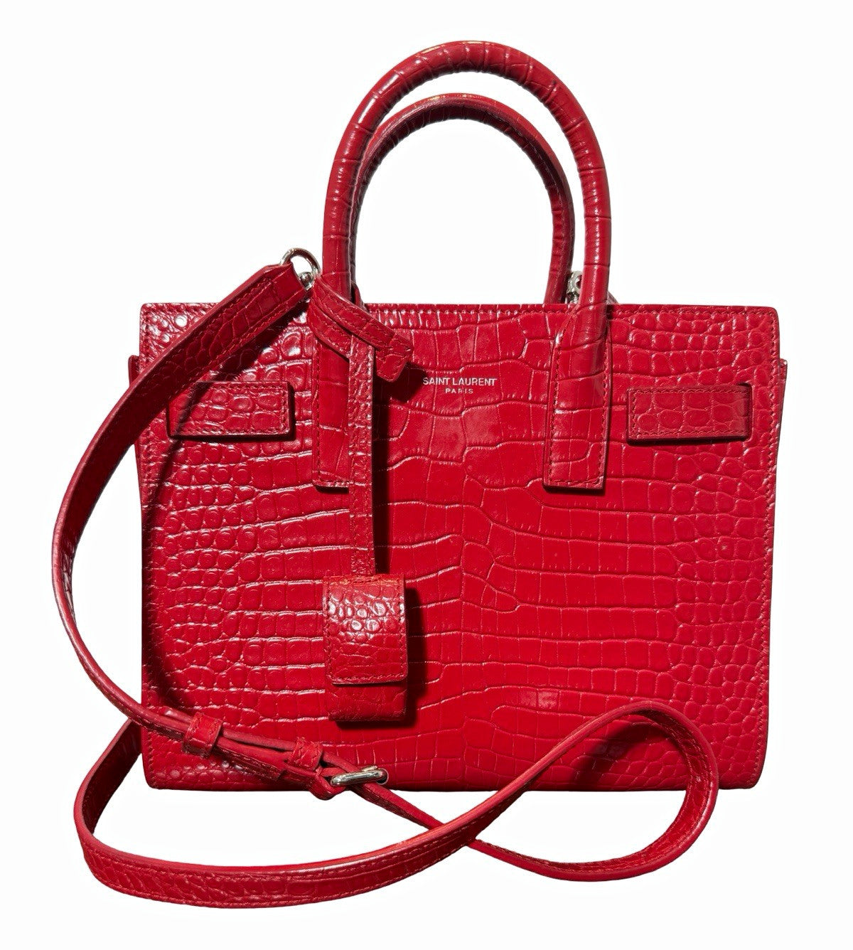 Saint Laurent YSL Sac De Jour Nano Crocodile Leather 