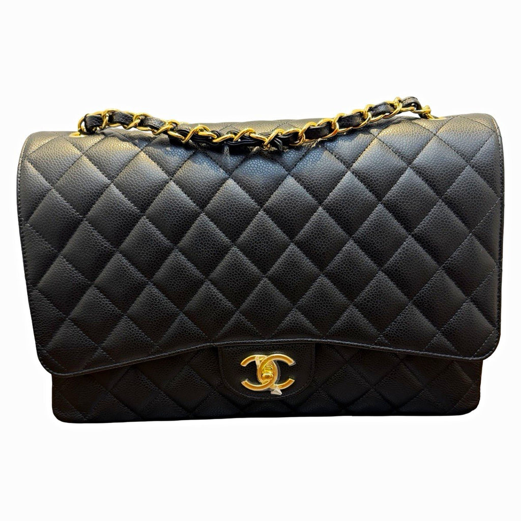 Chanel Classic Maxi Double Flap  Black Shoulder Bag