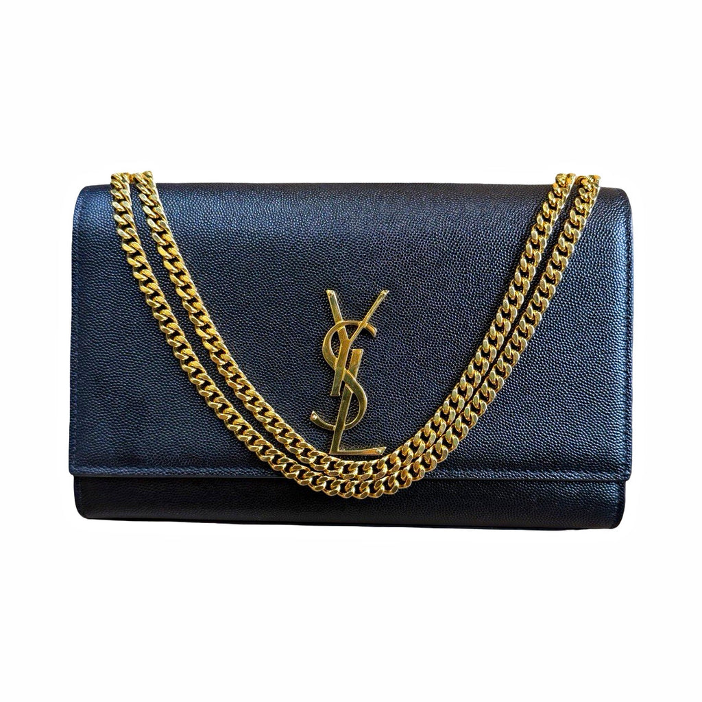 Saint Laurent Leather Kate Medium Black Shoulder Bag