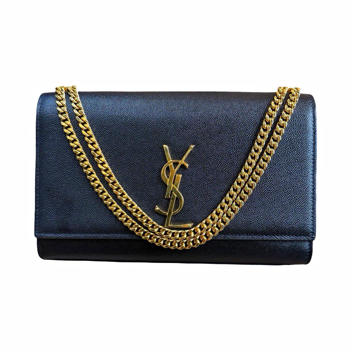 Saint Laurent Leather Kate Medium Black Shoulder Bag