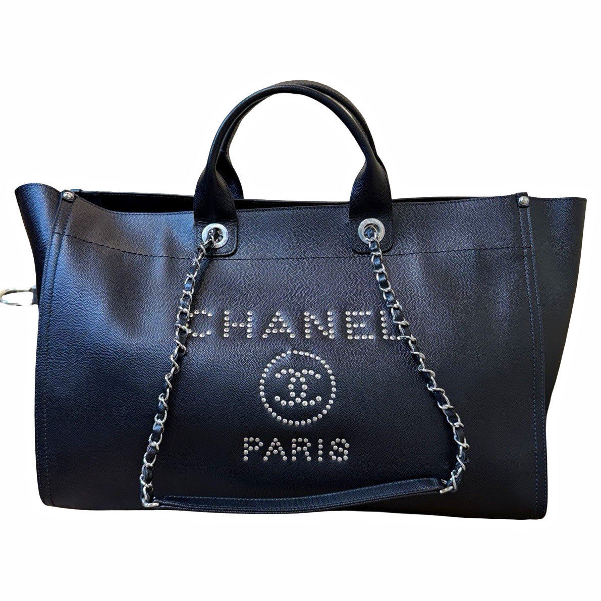 Chanel Deauville Large Black Shoulder Bag 