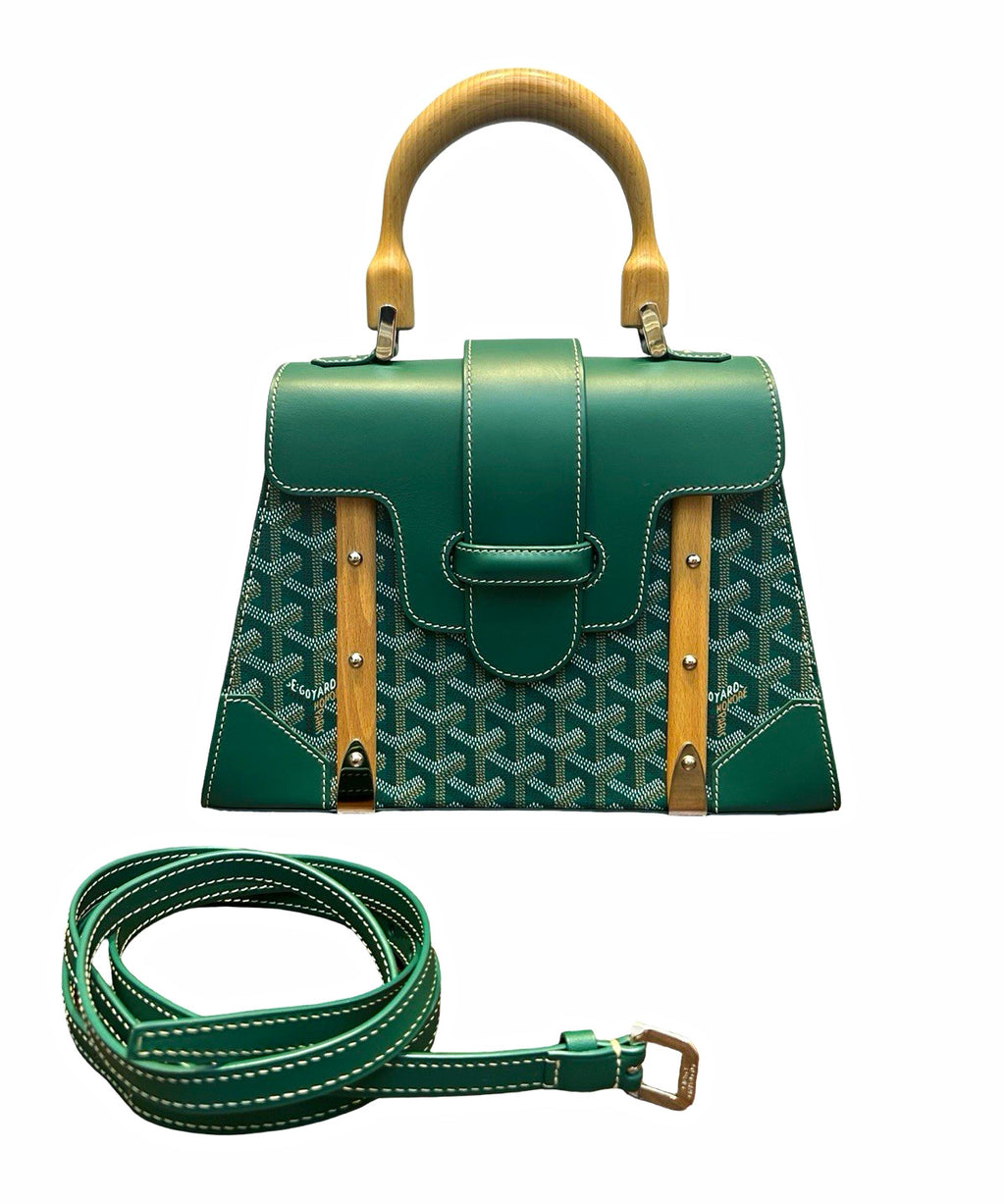 Goyard  Goyardine Saigon Green Top Handle  Bag