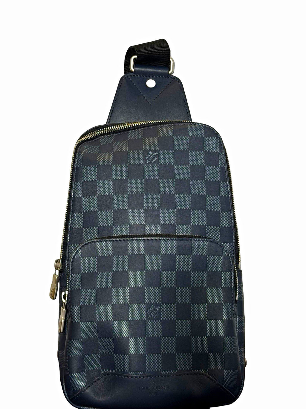 Louis Vuitton Avenue Sling Bag Damier Graphite Black/Gray Zip Adjustable Strap