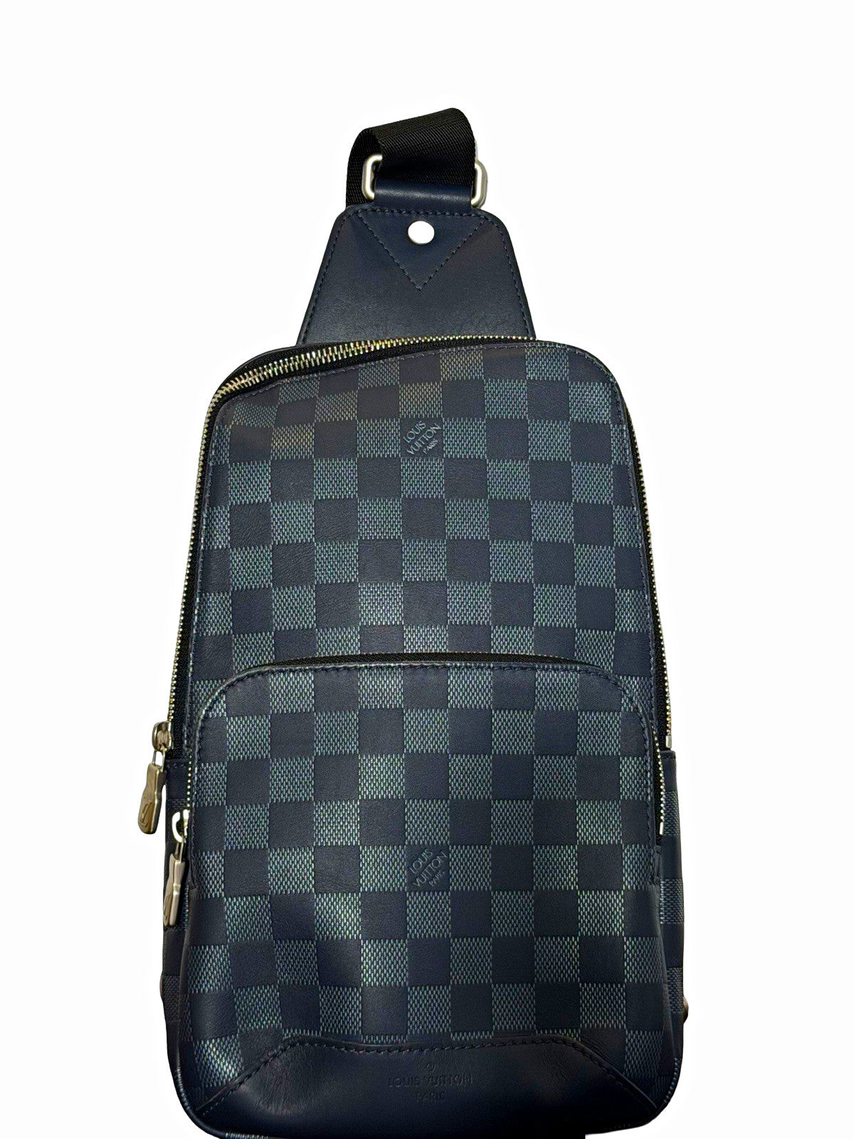 Louis Vuitton Avenue Sling Bag Damier Graphite Black/Gray Zip Adjustable Strap