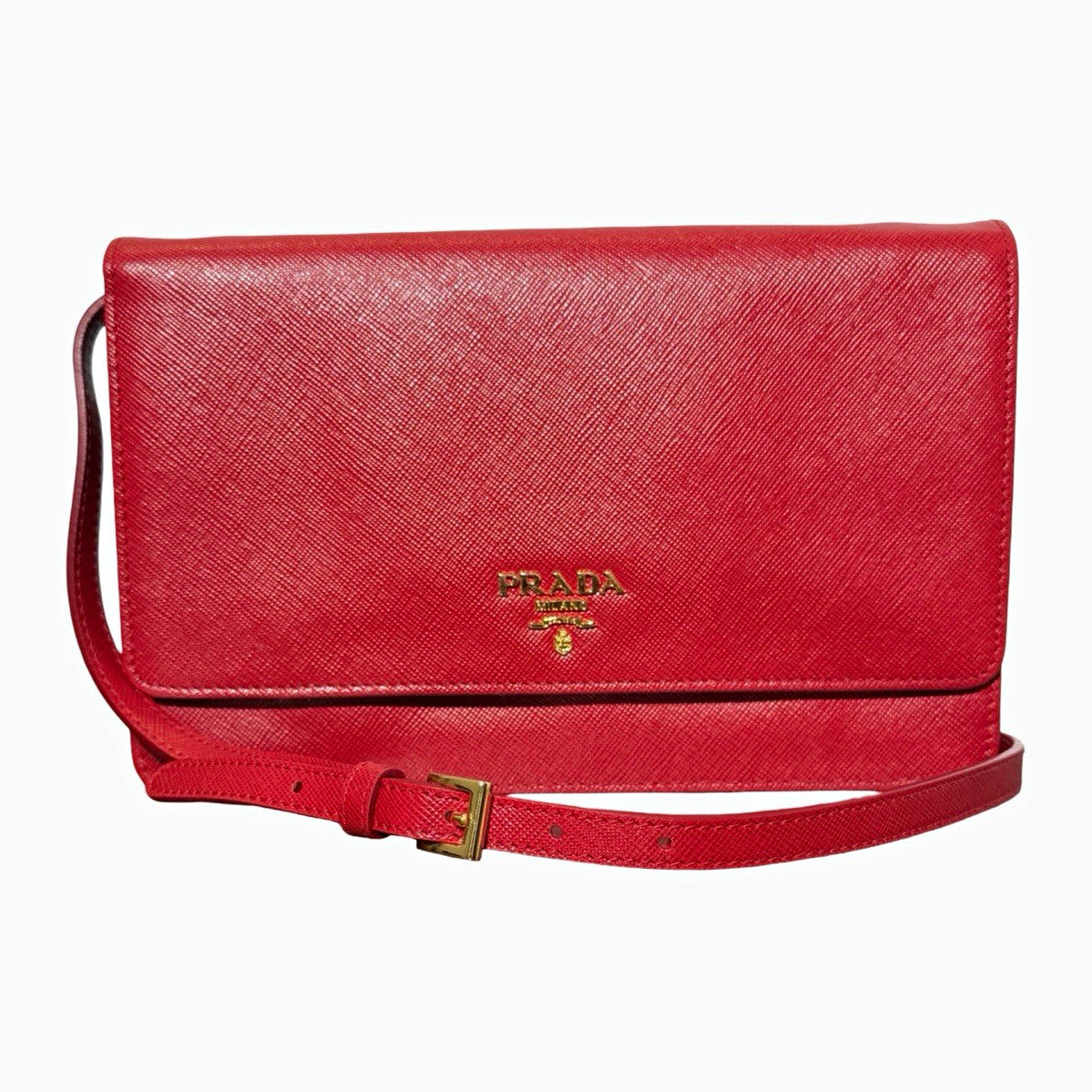 Prada Saffiano Metal Flap Leather Bag